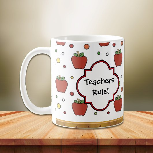 Mug Les enseignants Règle Motif Apple Personnalisé