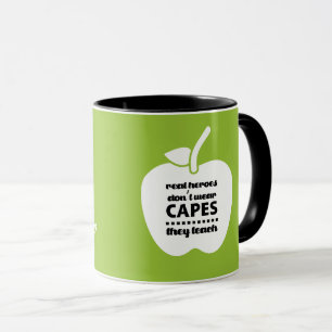 Mug Les enseignants sont de vrais héros. Nom personnal