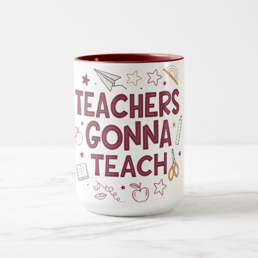 Mug Les Enseignants Vont Enseigner Joli Professeur Ros (Centre)