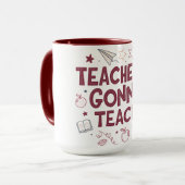 Mug Les Enseignants Vont Enseigner Joli Professeur Ros (Devant gauche)