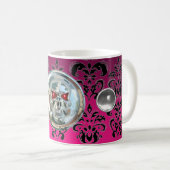 MUG LES ÉQUILIBRÉS ROSE FUCHSIA NOIR DOMMASK (Devant droit)