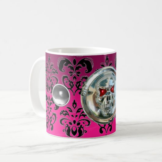 MUG LES ÉQUILIBRÉS ROSE FUCHSIA NOIR DOMMASK (Devant gauche)