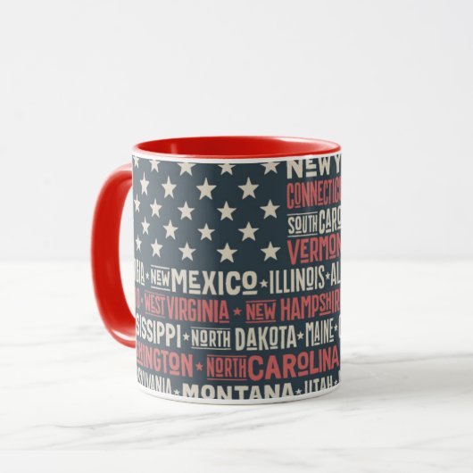 Mug Les Etats-Unis d'Amérique |States et capitaux (Devant gauche)