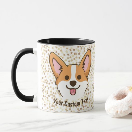 Mug Les étoiles de Pembroke Welsh Corgi Puppy Dog (Avec donut)