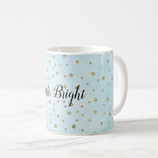 Mug Les étoiles d'or bleu Aqua (Devant droit)
