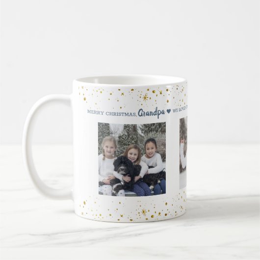 Mug Les étoiles d'or modernes à Noël blanc (Gauche)