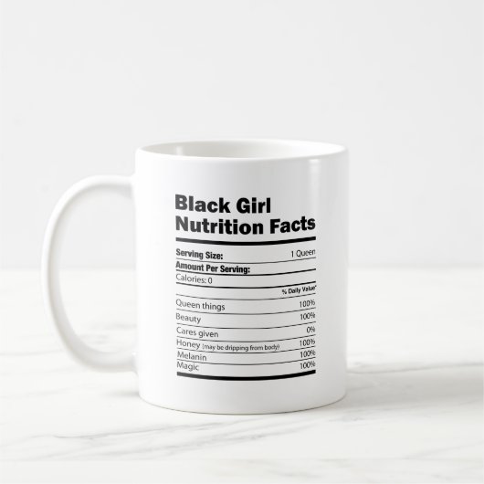 Mug Les faits nutritionnels de la fille noire (Gauche)