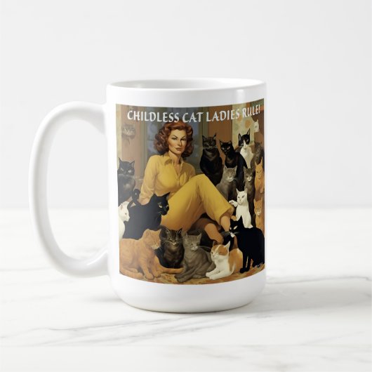 Mug "Les femmes aux chats sans enfants gouvernent !" G (Gauche)