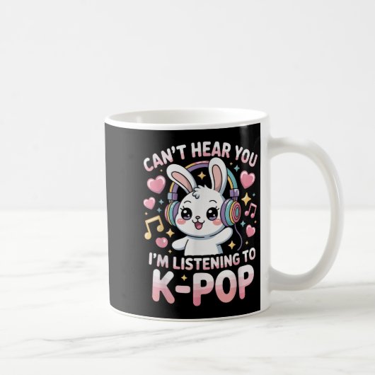 Mug Les femmes lapin drôle ne peuvent pas vous entendr (Droite)