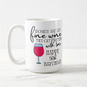 Mug Les femmes sont comme le vin 50e anniversaire café (Gauche)