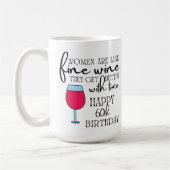 Mug Les femmes sont comme le vin 60e anniversaire café (Gauche)