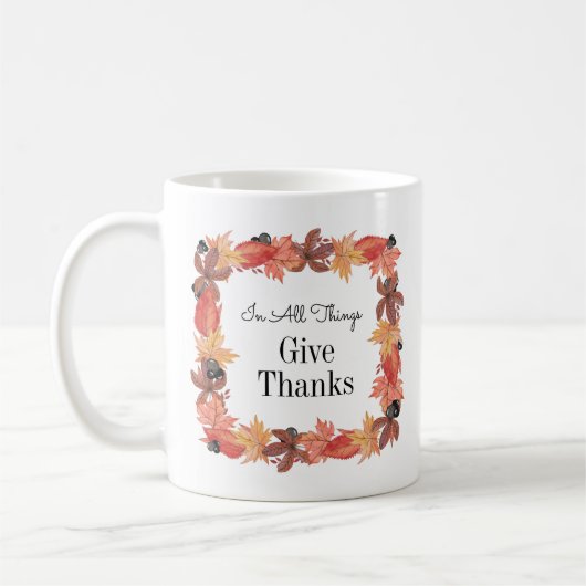 Mug Les Feuilles D'Automne Remercient Thankesgiving (Gauche)