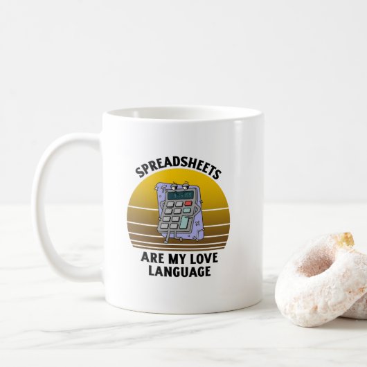Mug Les feuilles de calcul sont ma langue d'amour (Avec donut)