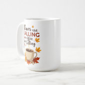 Mug Les feuilles Tirent Du Café Appelle L'Automne (Devant gauche)
