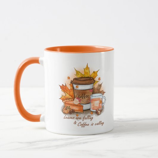 Mug Les feuilles tombent, le café appelle  (Gauche)
