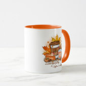 Mug Les feuilles tombent, le café appelle  (Devant droit)