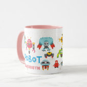 Mug Les filles aiment les ROBOTS rose nommé Funny mign (Devant gauche)