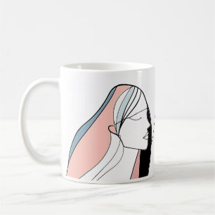 Mug Les Filles Dans L'Art De Ligne Abstraite Minimalis