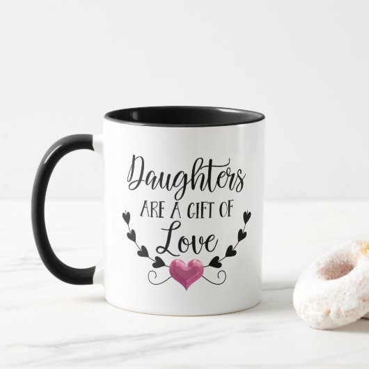 Mug Les filles sont un cadeau des mots d'amour (Avec donut)
