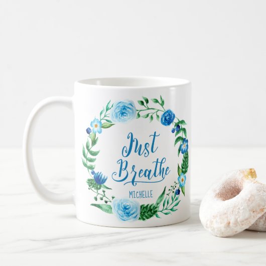 Mug Les fleurs bleues soufflent (Avec donut)