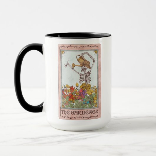 Mug Les Fleurs de la carte Tarot Gardener Drôle Squele (Gauche)