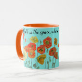Mug Les fleurs de pavot orange 'Mettre la foi dans l'e (Devant gauche)