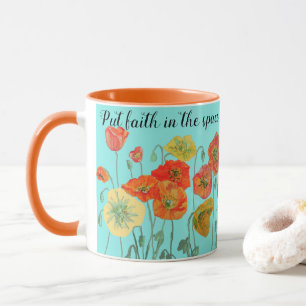 Mug Les fleurs de pavot orange 'Mettre la foi dans l'e