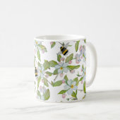 Mug Les fleurs du jardin de printemps et les bourdons (Devant droit)