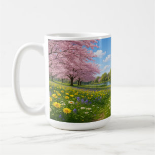 Mug Les fleurs du printemps au bord de la rivière