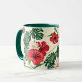 Mug Les fleurs tropicales du Lotus Blanc (Devant gauche)