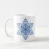 Mug Les flocons de neige bleus de l'hiver Chocolat cha (Gauche)