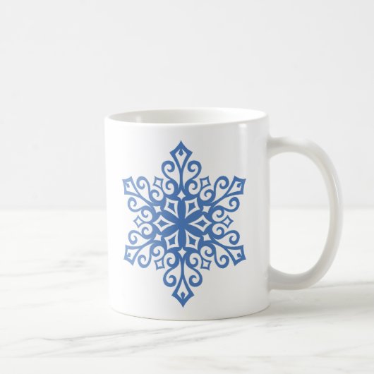 Mug Les flocons de neige bleus de l'hiver Chocolat cha (Droite)