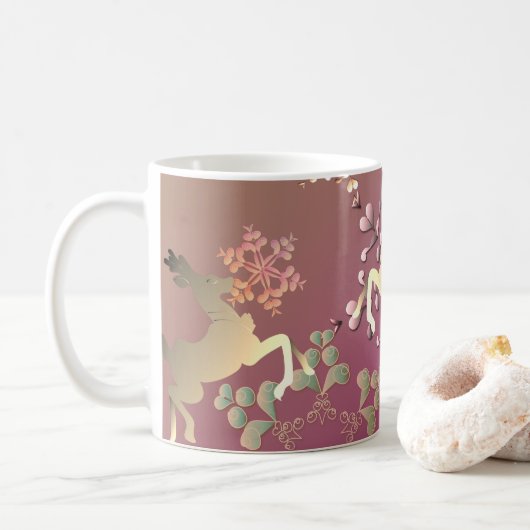 Mug Les flocons de neige et le renne (Avec donut)