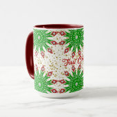 Mug Les flocons de neige verts de l'enfant Première fê (Devant gauche)