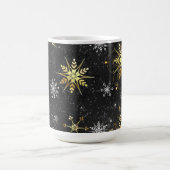 Mug Les flocons dorés de Noël sur l'Arrière - plan noi (Centre)