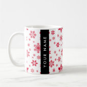 Mug Les flocons rouges, Votre nom, Personnalisez (Gauche)