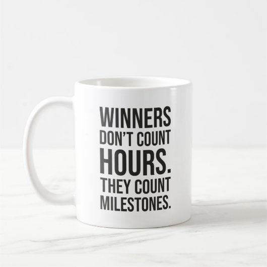 Mug Les gagnants comptent les jalons - Motivation du s (Gauche)