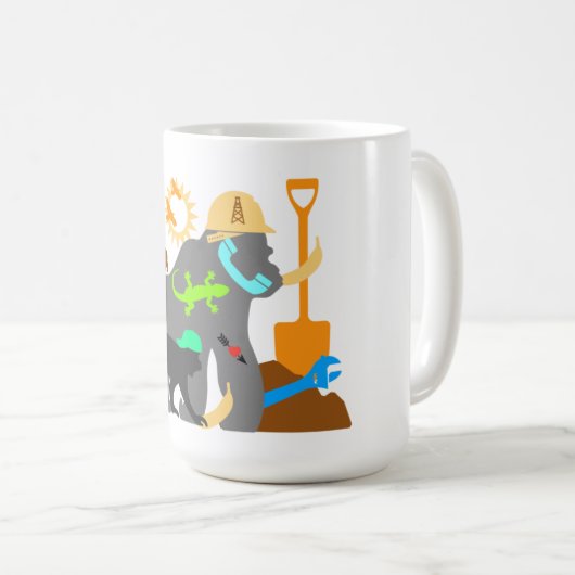 Mug Les gorilles au travail (Devant droit)
