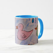 Mug Les gouttes de pluie sur la boue de canettes (Devant droit)