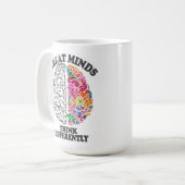 Mug Les grands esprits pensent différemment Cerveau (Devant gauche)