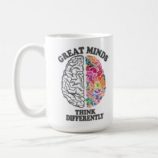 Mug Les grands esprits pensent différemment Cerveau (Gauche)