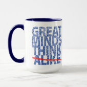 Mug Les grands esprits pensent le texte bleu (Gauche)