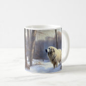 Mug Les Grands Pyrénées Laissent Neige Noël (Devant droit)