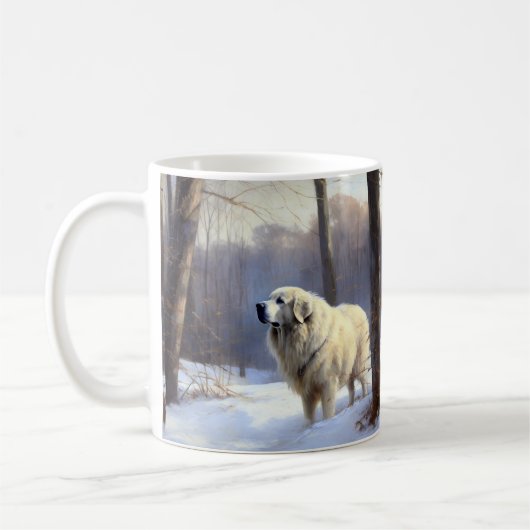 Mug Les Grands Pyrénées Laissent Neige Noël (Gauche)