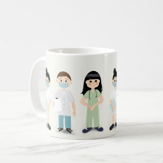 Mug Les héros Médicales cognent avec les infirmières e (Devant gauche)