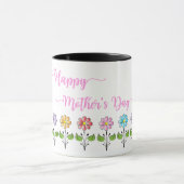 Mug Les Heureux-Mère-Jours, fleurs, vous aiment maman (Centre)