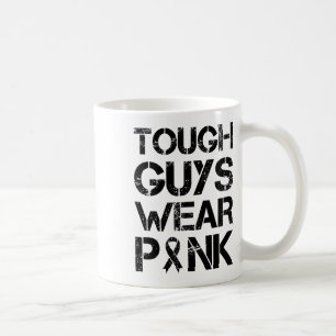 Mug Les hommes durs portent le rose du sein de sensibi