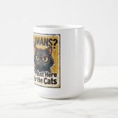 Mug Les humains ? Conception d'amant de chat noir (Devant droit)