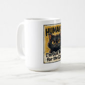 Mug Les humains ? Conception d'amant de chat noir (Devant gauche)
