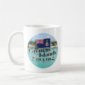 Mug "Les Îles Caïmans Soleil & Amusement" Avec Drapeau (Gauche)